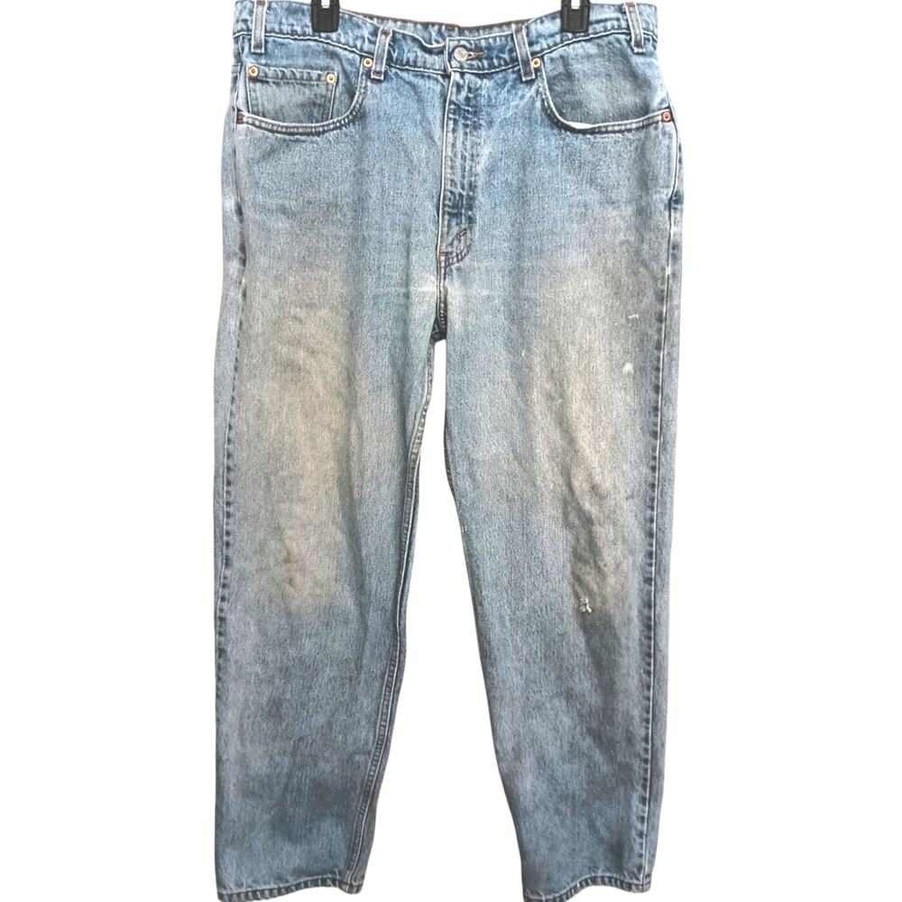 Y2K Levis 550s Vintage relax straight fit jeans Men 38x32 Red tab Thrashed